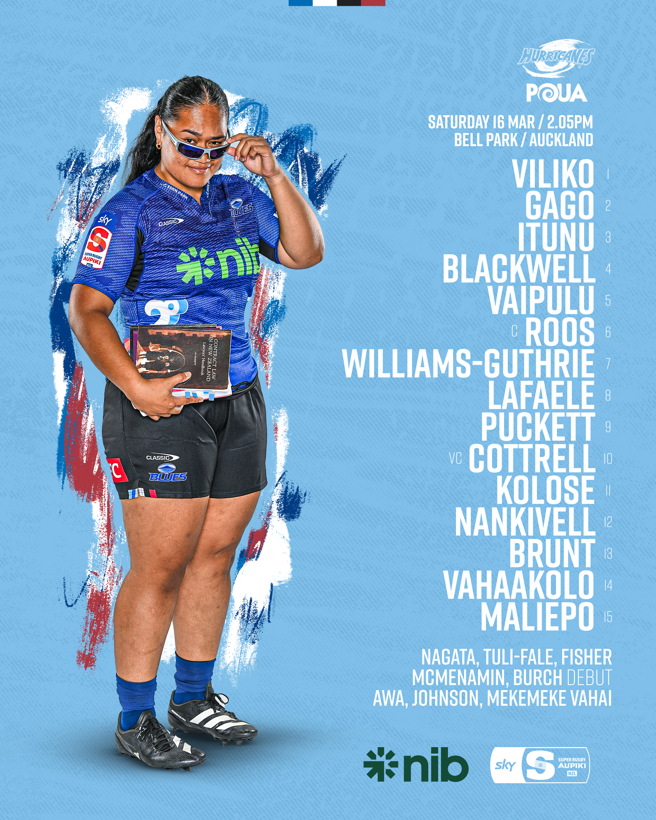 nib BLUES NAME SETTLED SIDE FOR POUA — Blues Rugby